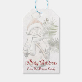 Etiquetas Para Regalos Muñeco de nieve lindo, Navidad personalizada