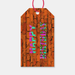 Etiquetas Para Regalos Muro de graffiti feliz cumpleaños