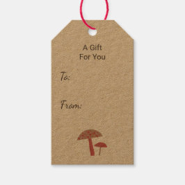 Etiquetas Para Regalos Mushrooms de mediados del siglo XX retro arte natu