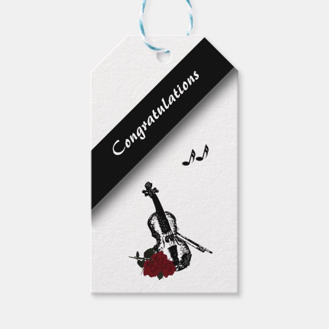 Etiquetas Para Regalos Música de violín (Anverso)