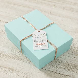 Etiquetas Para Regalos Muted Pastel Bunting Gracias Baby Shower