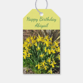 Etiquetas Para Regalos Nacimiento de los Daffodils Amarillos de Primavera