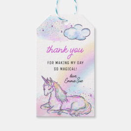 Etiquetas Para Regalos Nacimiento del Día Mágico de la Unicornio de Acuar