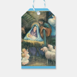 Etiquetas Para Regalos Nacimiento Escena Vintage Religioso Navidad