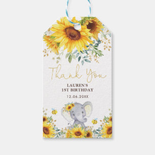 Etiquetas Para Regalos Nacimiento Rústico De La Bebé De Girasol Elefante