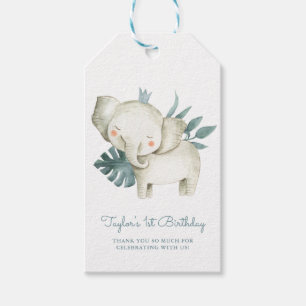 Etiquetas Para Regalos Nacimiento tropical del elefante bebé