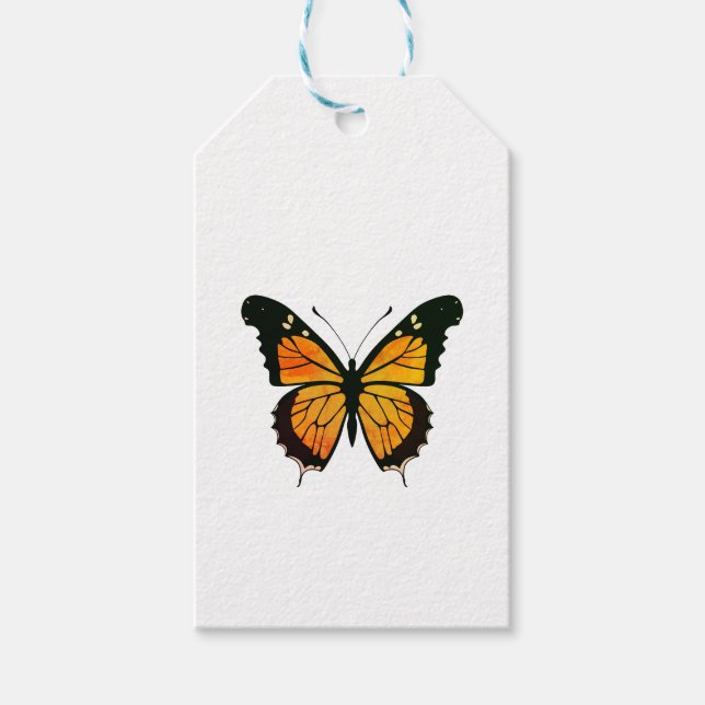 Etiquetas Para Regalos Napkins de mariposa (Anverso)