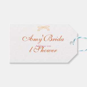 Etiquetas Para Regalos naranja arco desfile de novia audaz retro mano dib