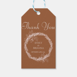 Etiquetas Para Regalos Naranja boda quemado de terracota minimalista