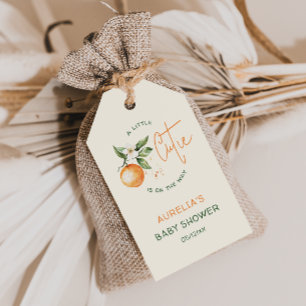 Etiquetas Para Regalos Naranja Citrus Little Cutie Baby Shower