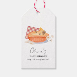Etiquetas Para Regalos Naranja Cutie Pie Flower Fall Baby Shower