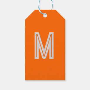 Etiquetas Para Regalos naranja de neón - añadir monograma