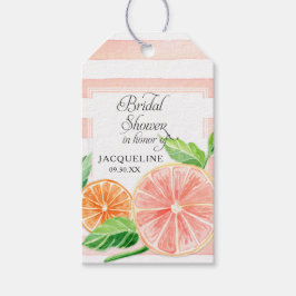 Etiquetas Para Regalos Naranja de pomelo rosa moderno Citrus Bridal Showe