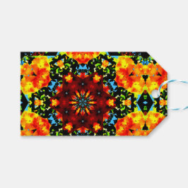 Etiquetas Para Regalos Naranja floral