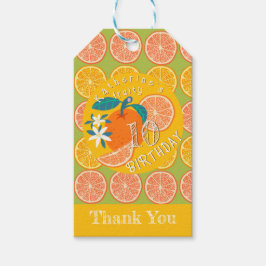 Etiquetas Para Regalos Naranja Fruity Birthday Green
