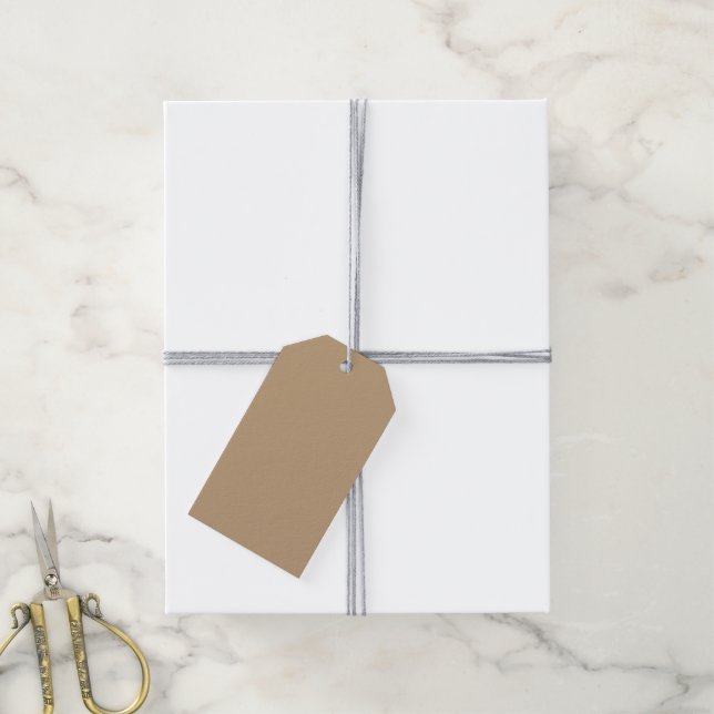 Etiquetas Para Regalos Naranja gris sólido (Con cuerda)