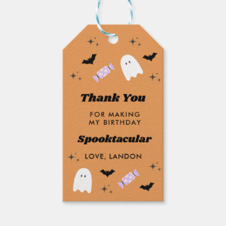 Etiquetas Para Regalos Naranja Halloween Cumpleaños Spooktacular