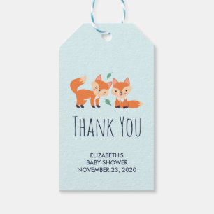 Etiquetas Para Regalos Naranja lindo zorras Ilustracion gráfico Baby Show