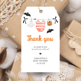 Etiquetas Para Regalos Naranja Little Boo Baby Shower Favor Tags