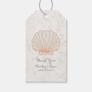 Etiquetas Para Regalos Naranja Rustic Seashell Boda