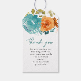 Etiquetas Para Regalos Naranja verde azulado quemado en otoño gracias