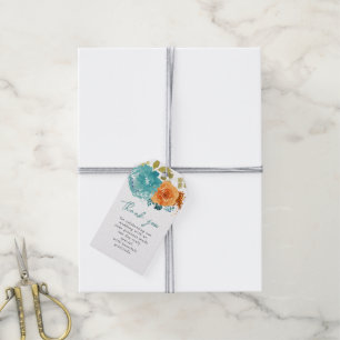 Etiquetas Para Regalos Naranja verde azulado quemado en otoño gracias