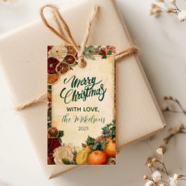 Etiquetas Para Regalos Naranja y Navidades de frutas secos y rusos