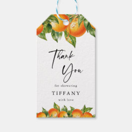 Etiquetas Para Regalos Naranjas de verano modernos ducha de novia con cít