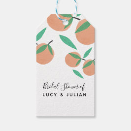 Etiquetas Para Regalos Naranjas Para Despedida de Soltera Botánico Dibuja