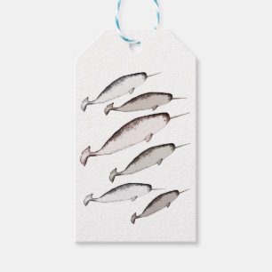 Etiquetas Para Regalos Narwhals Swim - Arroganta de ballena dulce regalo
