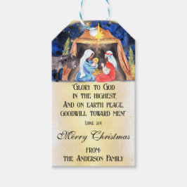 Etiquetas Para Regalos Natividad acuarela Navidades Biblia Verse