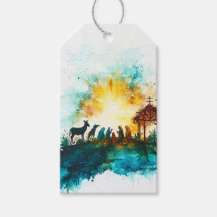 Etiquetas Para Regalos Natividad con animales y estrella