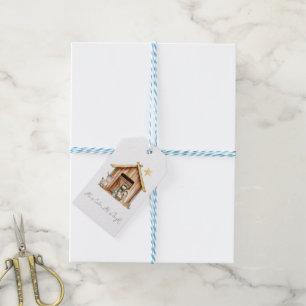 Etiquetas Para Regalos Natividad de color de agua Todo Es Guión De Calma