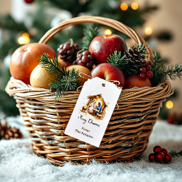 Etiquetas Para Regalos Natividad de Navidad personalizada