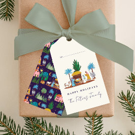 Etiquetas Para Regalos Nativity Scene Hand drawn Christmas