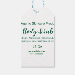 Etiquetas Para Regalos Naturaleza verde orgánica exfoliación corporal man