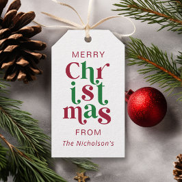 Etiquetas Para Regalos Navidad Alegre Caprichosa Personalizada Retro