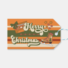 Etiquetas Para Regalos Navidad Alegre Retro Groovy 1970s