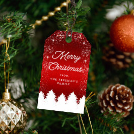 Etiquetas Para Regalos Navidad Alegre Roja y Blanca Festiva