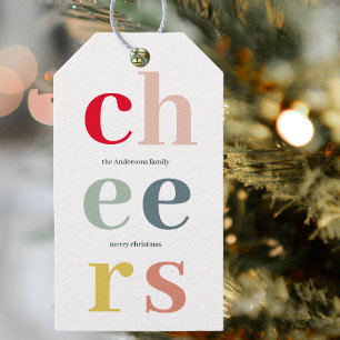 Etiquetas Para Regalos Navidad Alegría Colorida   Felices Fiestas