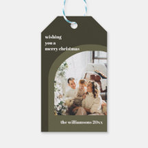 Navidad con foto vertical de arco moderno en verde