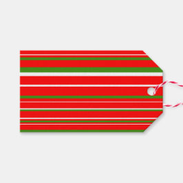 Etiquetas Para Regalos Navidad con franja verde, roja y blanca