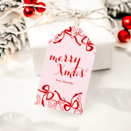 Etiquetas Para Regalos Navidad Coqueta Rosa Rojo Femenina