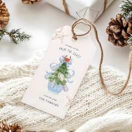 Etiquetas Para Regalos Navidad Costera Arco Azul Chinoiserie