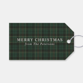 Etiquetas Para Regalos Navidad Cuadro Verde Clásico Vintage