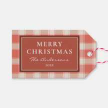 Navidad Cuadros de Gingham Rojo y Crema Rústico Ne
