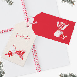 Etiquetas Para Regalos Navidad Cuadros de Menta Unida con Lazo Festivo