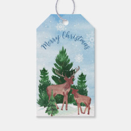 Etiquetas Para Regalos Navidad de ciervos personalizada