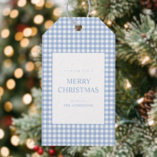 Etiquetas Para Regalos Navidad de Cuadros Azules