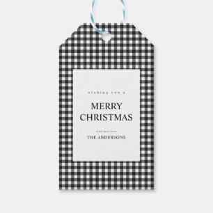 Etiquetas Para Regalos Navidad de cuadros negros y blancos